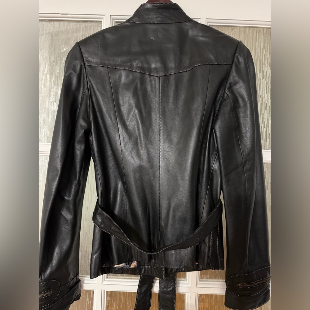 Vintage Valentino A.S.  Elegant Black Leather Jacket 100% Leather - Picture 4 of 5